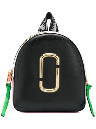 Marc Jacobs The Pack Shot Saffiano-leather Backpack In Black - Pink