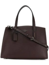 Coach Charlie Carryall In Burgundy Polished Pebble Leather In Red