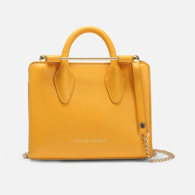 Strathberry The  Nano Tote In Yellow Calfskin