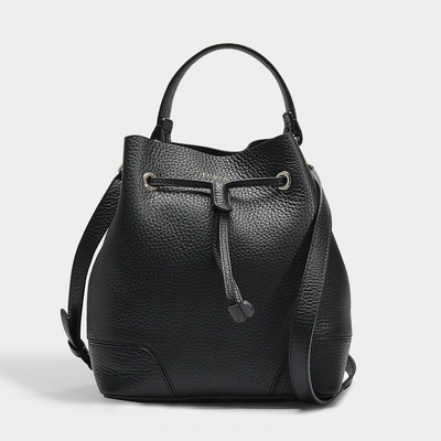 Furla | Stacy Drawstring Small Bucket Bag In Black Calfskin