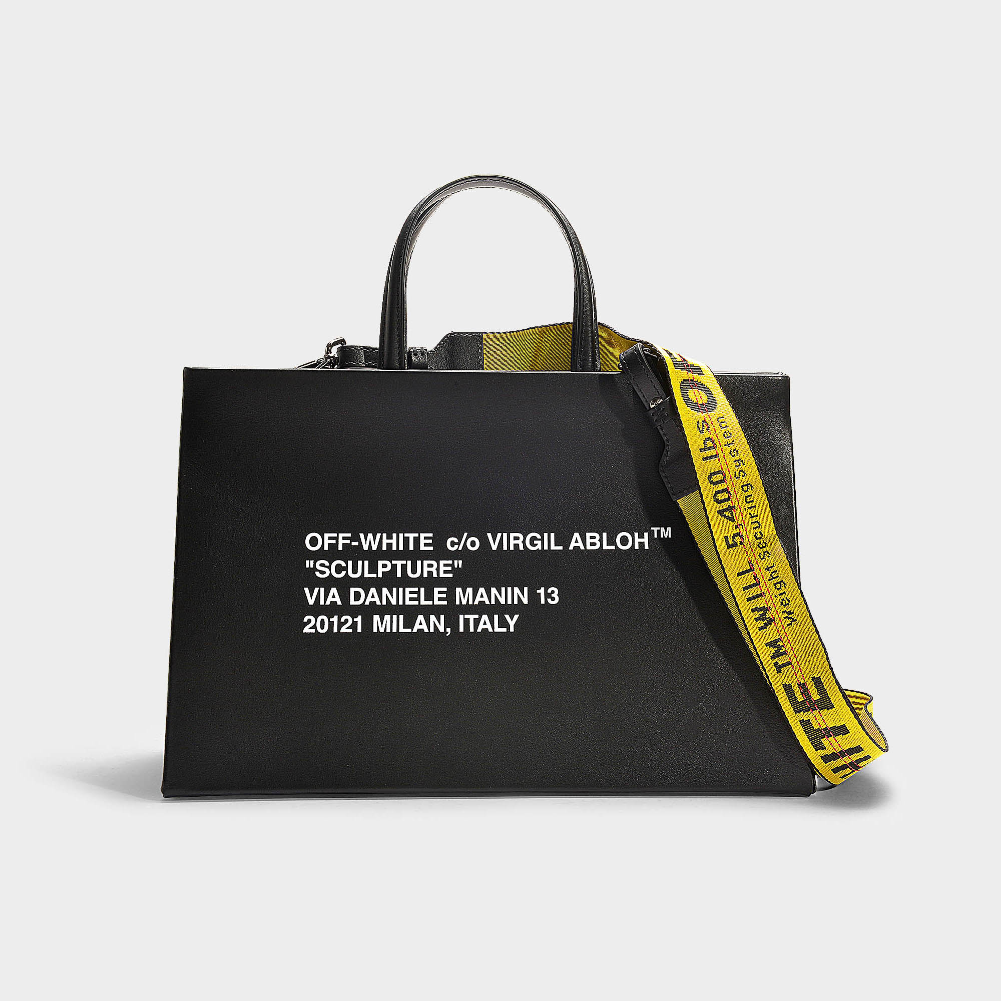 Offwhite Medium Box Bag In Black And White Calfskin ModeSens