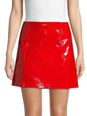 Polo Ralph Lauren Tsa Patent Leather Skirt In Valor Red | ModeSens