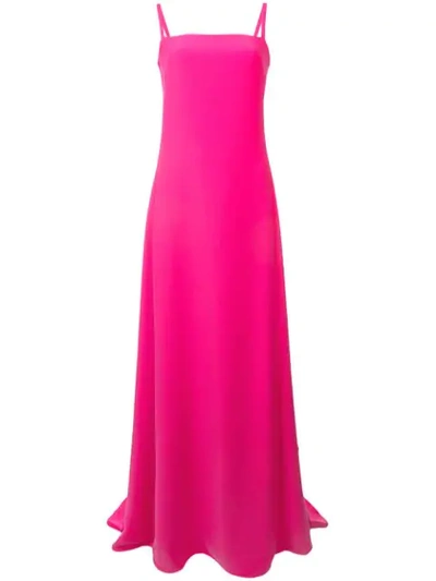 Carolina Herrera Open-back Crepe Column Gown In Pink