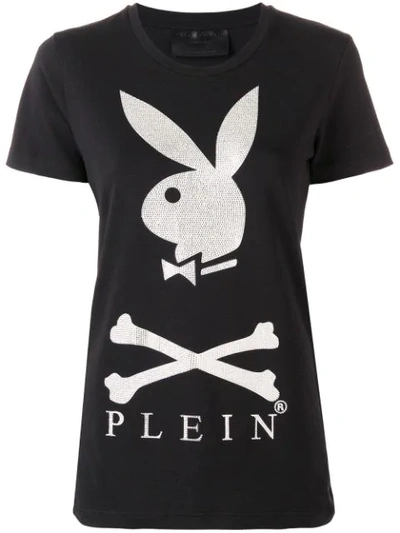 Philipp Plein Playboy Bunny T-shirt In Black