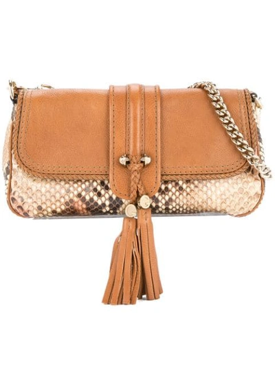 Gucci Vintage  Logos Fringe Chain Shoulder Bag - Neutrals