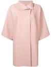 Harris Wharf London Wide Sleeved Coat In Pink