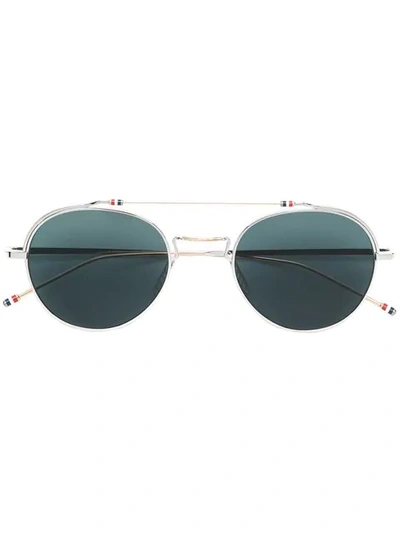 Thom Browne Aviator Sunglasses In Silver