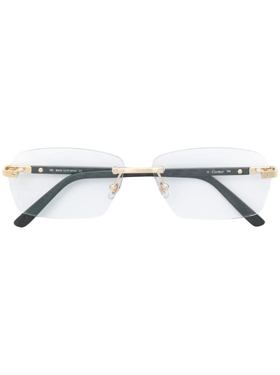 Cartier Rimless Square Shaped Glasses - Gold
