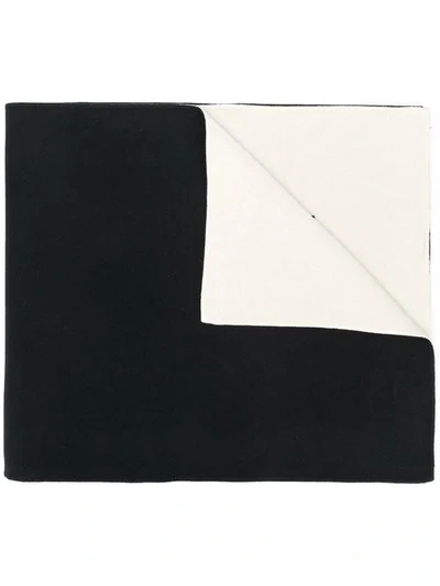Helmut Lang Contrast Logo Scarf In Xw7 Black Natural