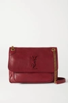 Saint Laurent Niki Medium Crinkled Calf Flap-top Shoulder Bag In Medium Red