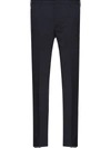 Prada Wool And Mohair Trousers In Blue