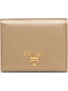 Prada Small Leather Wallet In Metallic