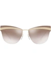 Prada Cat-eye Shaped Sunglasses In Gold