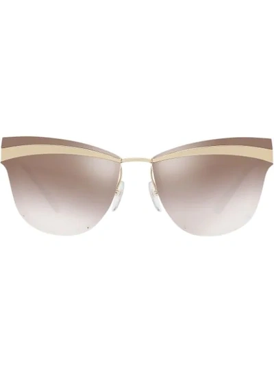 Prada Cat-eye Shaped Sunglasses In Gold