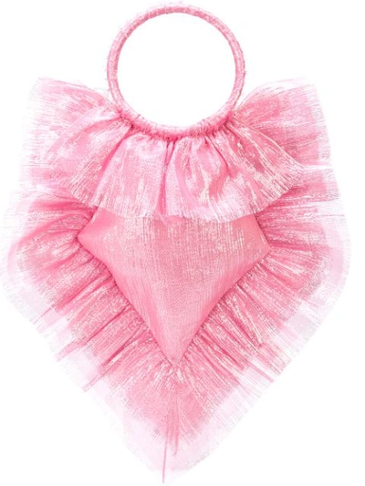The Vampire's Wife Ruffled Tulle Shoulder Bag In Pink