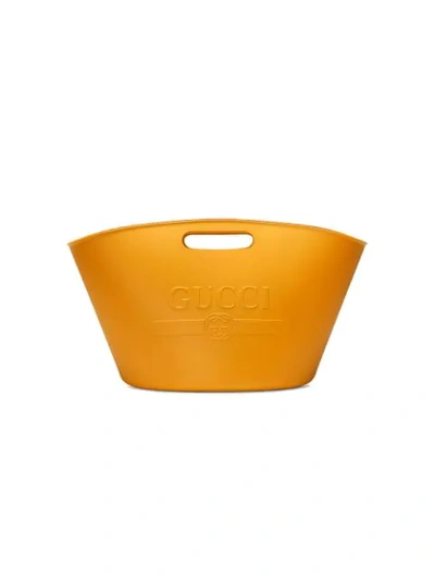 Gucci Logo Top Handle Bag - Yellow