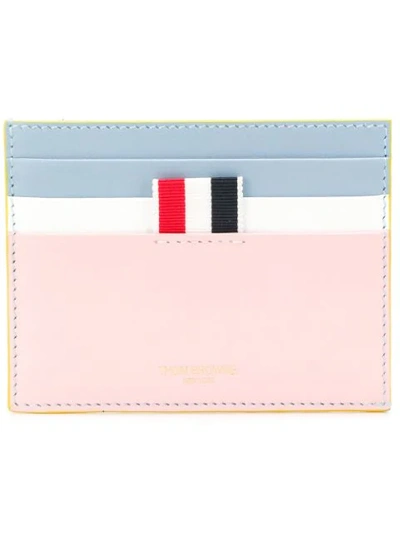 Thom Browne Stained Calfskin Note Cardholder - Pink