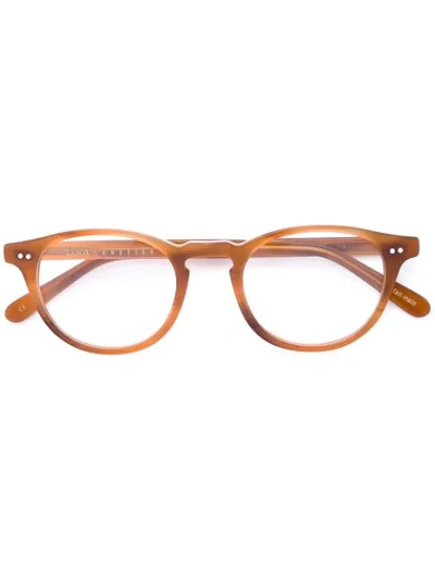 Lesca Round Frame Glasses In Brown