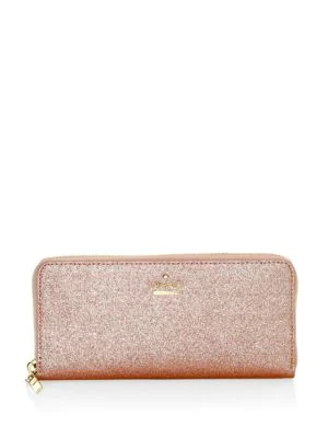 sparkly rose gold kate spade purse