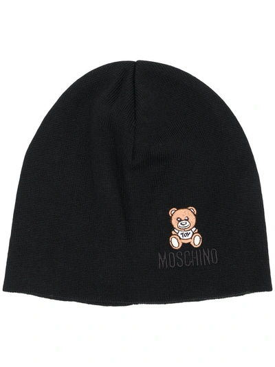 Moschino Teddy Bear Beanie In Black