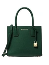 Michael Michael Kors Mercer Leather Medium Messenger In Racing Green