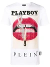 Philipp Plein X Playboy Printed Crystal T In White
