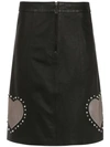 Andrea Bogosian Embellished Leather Skirt In Black