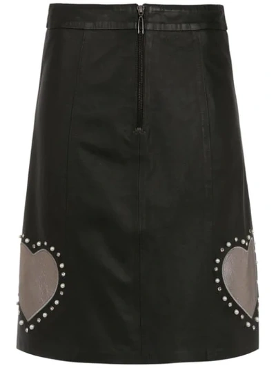 Andrea Bogosian Embellished Leather Skirt In Black