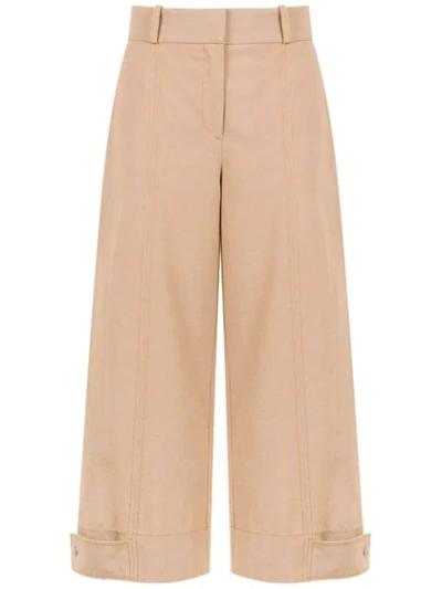 Alcaçuz Familia Cropped Trousers In Brown