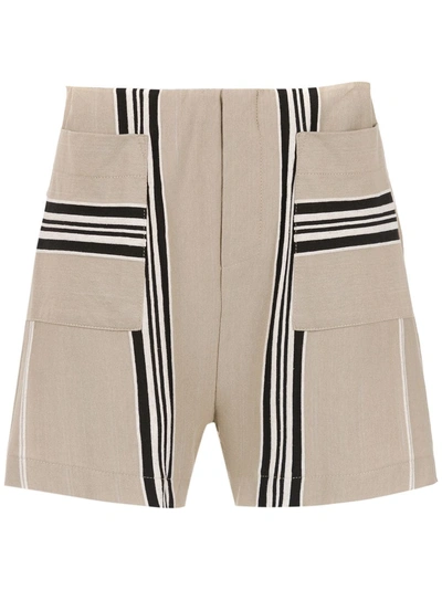 Osklen Shorts With Striped Details In Neutrals