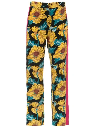 Nk Collection Printed Silk Pants In Multicolour