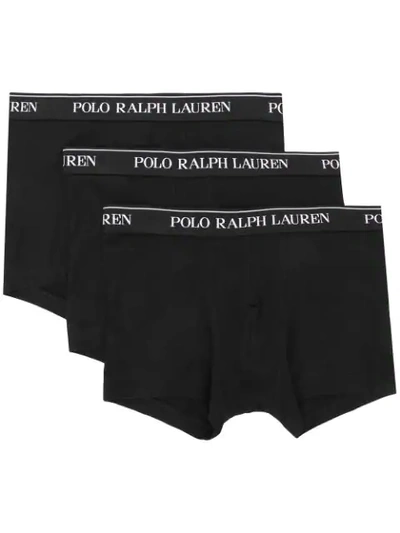 Polo Ralph Lauren Pack Of Three Logo Band Briefs In Black