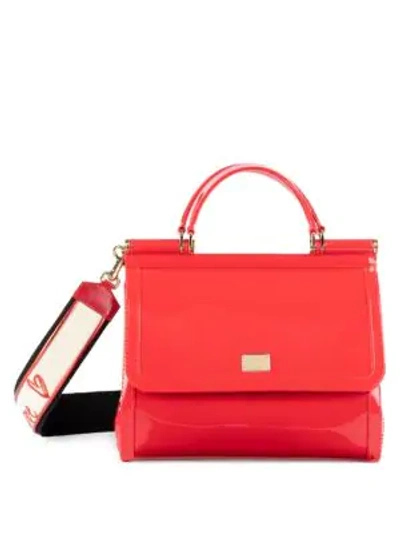 Dolce & Gabbana Sicily Pvc Top Handle Bag In Red