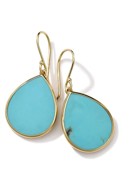 Ippolita Polished Rock Candy Mini 18-karat Gold Turquoise Earrings In Turquoise Slice