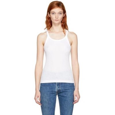 Re/done White Originals Ribbed Tank Top