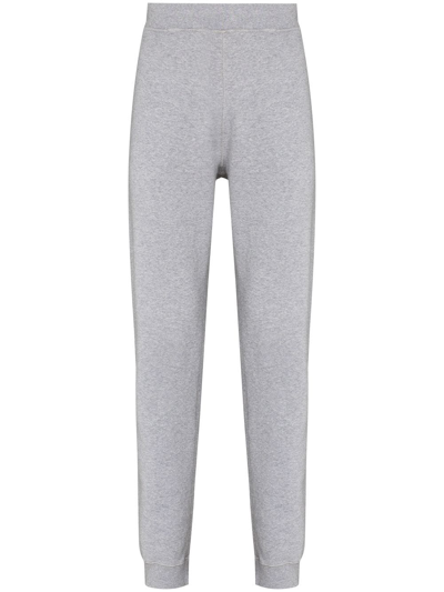 Sunspel Cotton Tapered Track Trousers In Grey