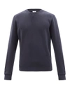 Sunspel Crew-neck Cotton-jersey Sweatshirt In Navy