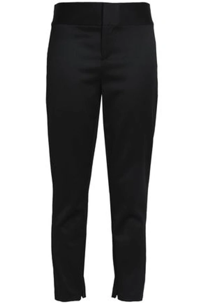 Alice And Olivia Alice + Olivia Woman Cadence Cropped Wool-blend Twill Skinny Pants Black