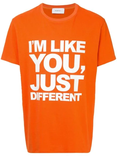 Ports V T-shirt Mit Print In Orange