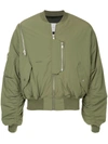 Heliot Emil Multi Zipper Bomber Jacket In Green