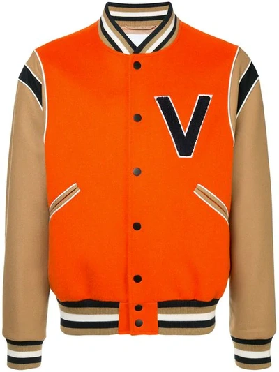Ports V Varsity Jacket In Orange