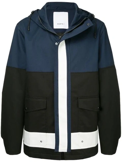 Ports V Hooded Coat In Black