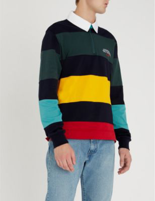 Billionaire Boys Club Cut Sew Striped Cotton Rugby Shirt In