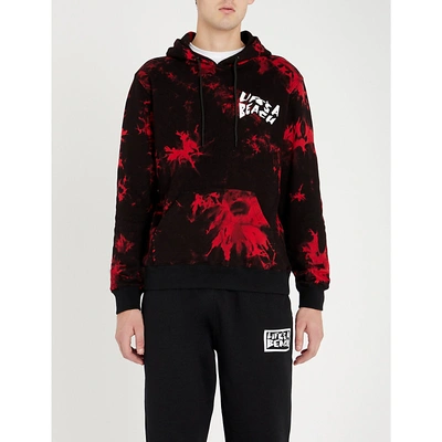 Lifes A Beach Tie-dye Cotton-jersey Hoody In Red