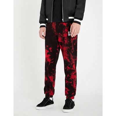 Lifes A Beach Tie-dye Cotton-jersey Jogging Bottoms In Red