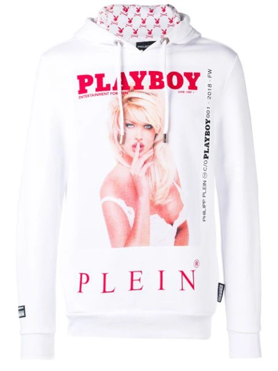 Philipp Plein X Playboy Cover Hoodie In White