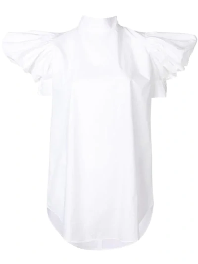 Silvia Tcherassi Staggia Puff Sleeve Top - White