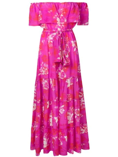 Athena Procopiou Floral Off-shoulder Maxi Dress - Pink