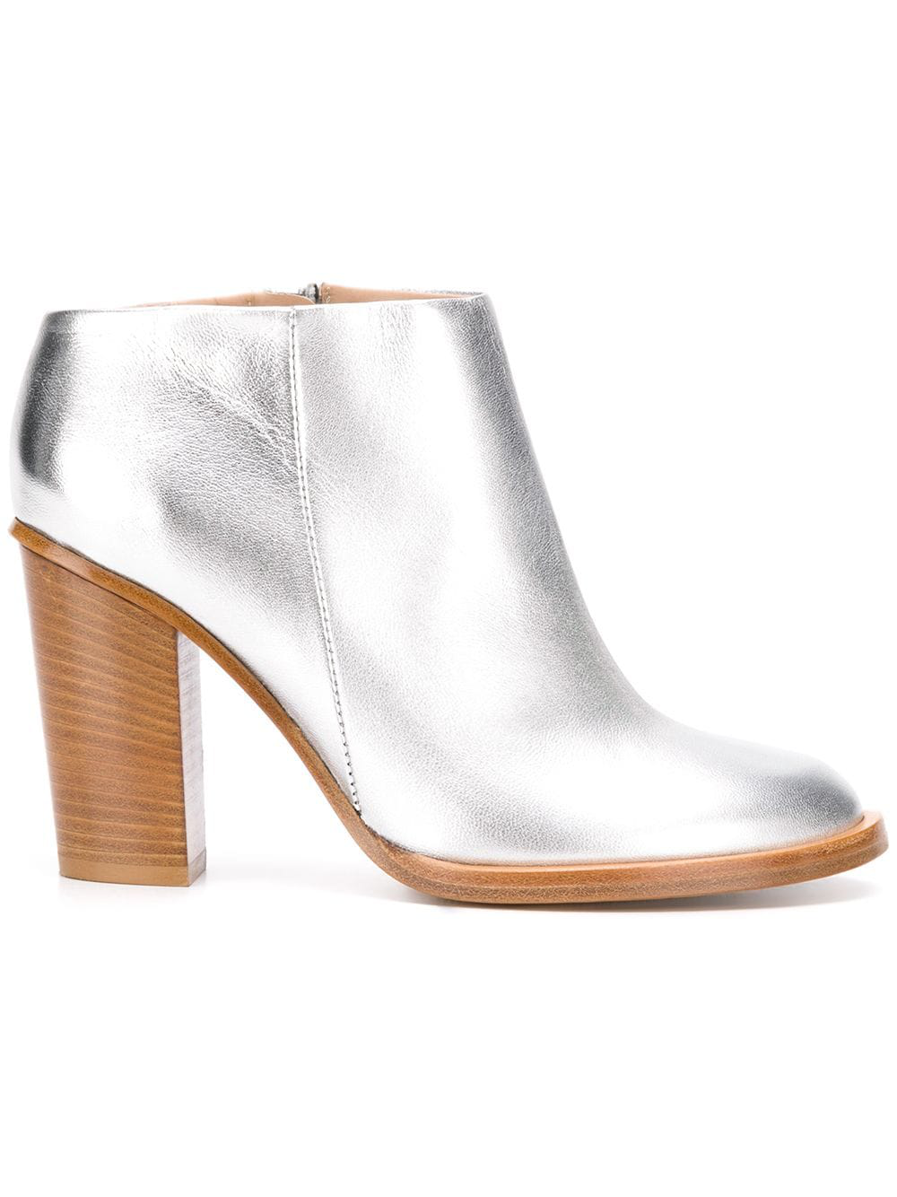 Ports 1961 Zipped Ankle Boots In Silver | ModeSens