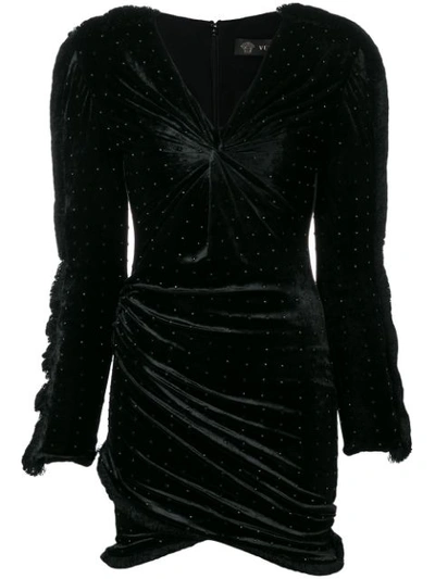 Versace Cocktail Velvet Dress In Black